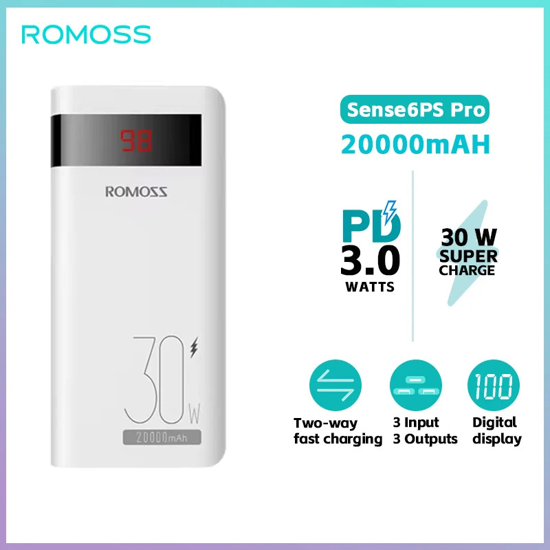 Romoss Sense 6PS Pro 20000mAh 30W Power Bank