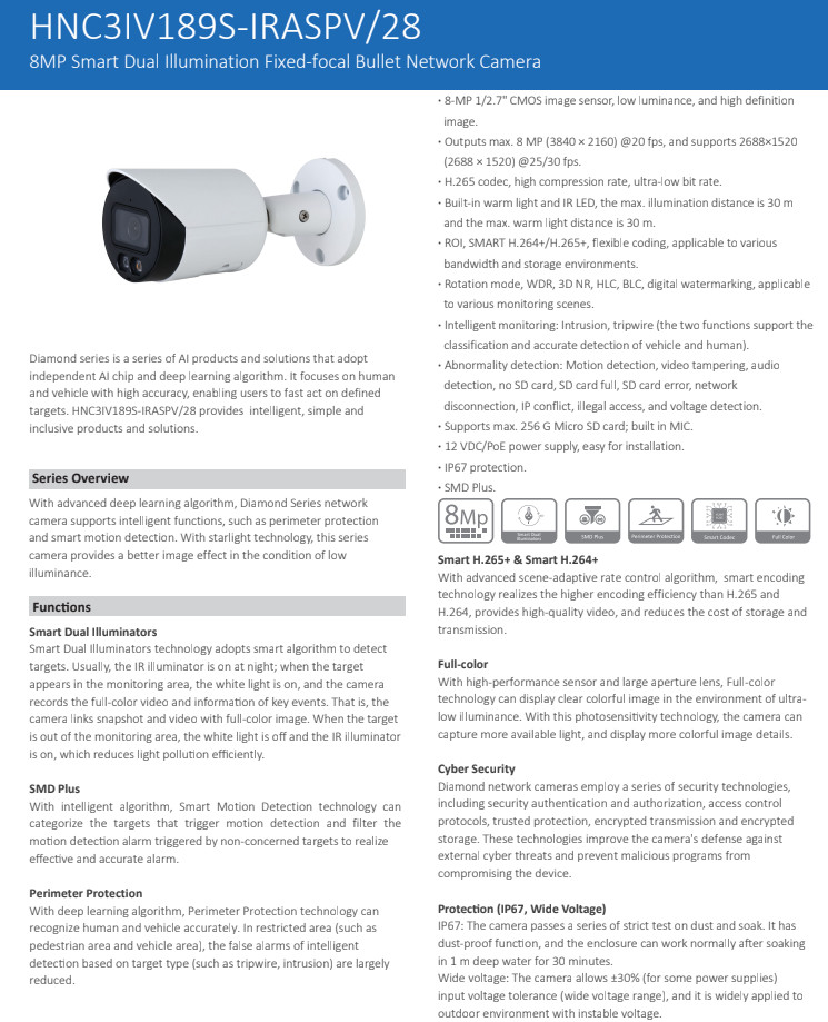 Dahua IPC-HFW2439S-SA-LED 4MP Full-Color Bullet Camera