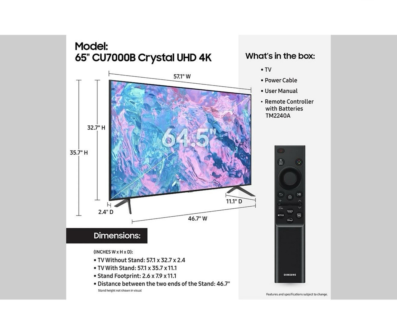 Samsung Crystal UHD CU8000 65″ (2024)